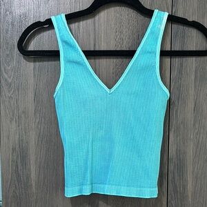 Ribbed Turquoise Tank Top